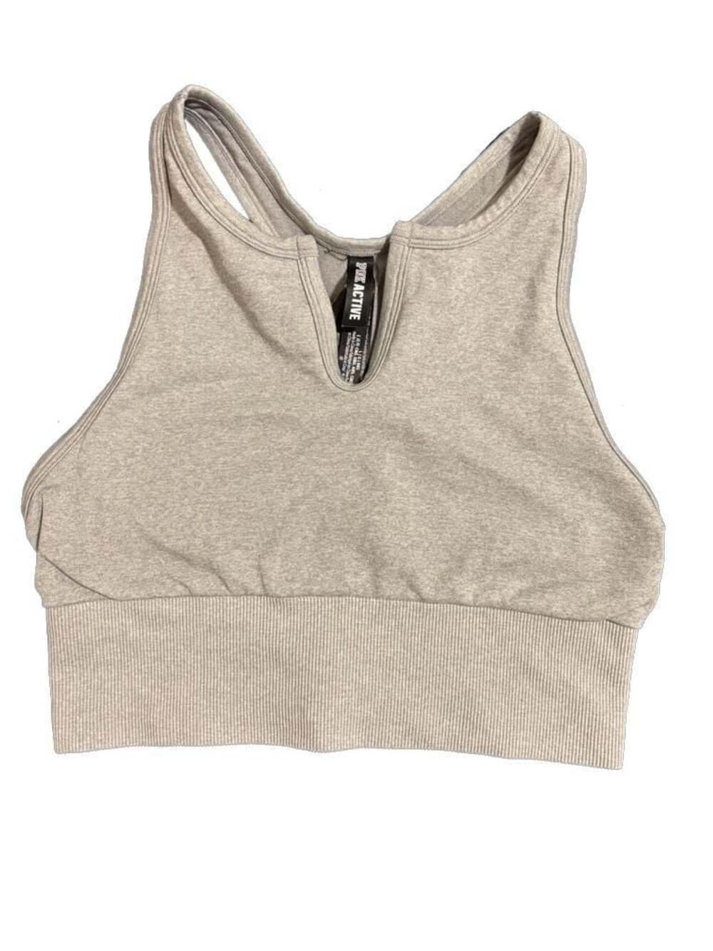 PINK Active Seamless Ribbed Plunge Crop Sports Bra